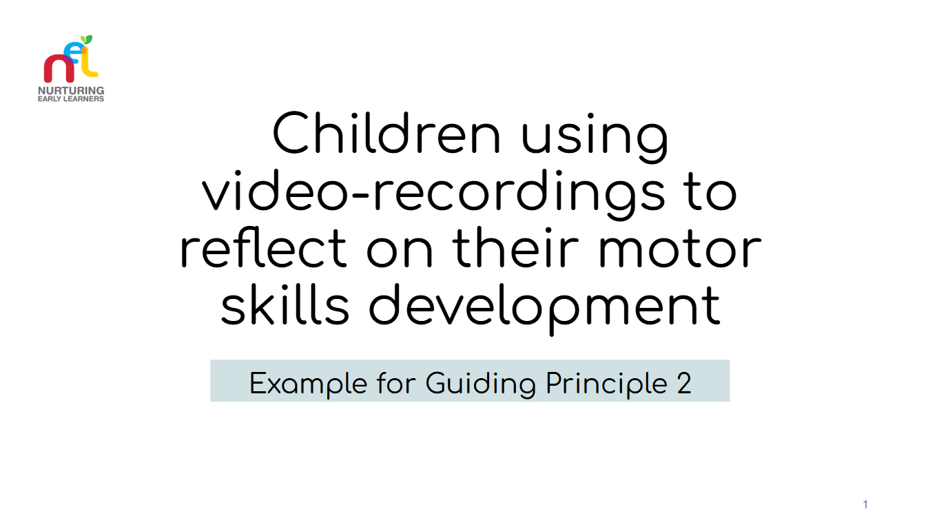 white background with title "children using video-recordings to reflect on their motor skill development"